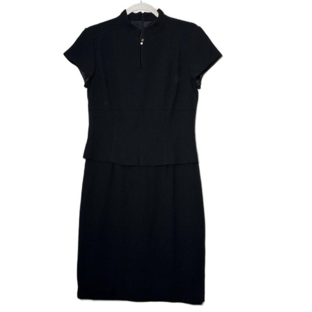 Evan Picone Classic Black Dress Evan-Picone Cheongsam Style Mandarin Size 6 NWOT